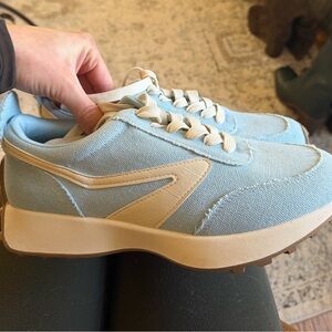 Dolce Vita Light Blue Sneakers with Cream Accents
